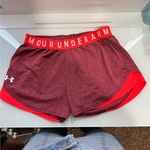Under Armour Women's Burgundy and Red Athletic Shorts
With pockets